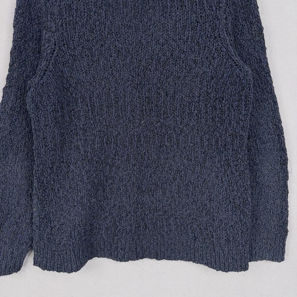 Chicos Sweater Womens 2 Large Blue V Neck Boucle Metallic Knit Pullover Textured - Picture 8 of 12